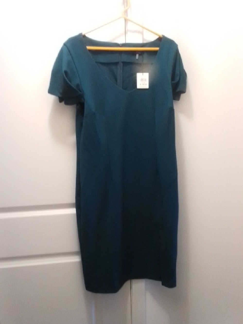 Forest Green Short Cap Sleeve Sheath Dress